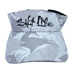 Salt Life Camo Visor Fishing Hat Cap Camo Gray Adjustable Boating Uvapor